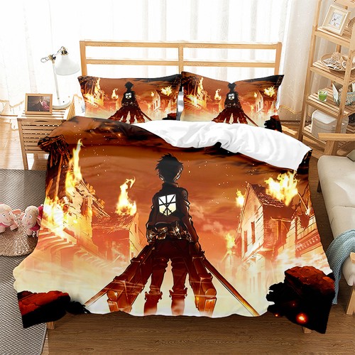 Attack On Titan Bedding Set 2/3 PCS Quilt Duvet Cover Dorm Single Double King UK - Picture 13 of 18