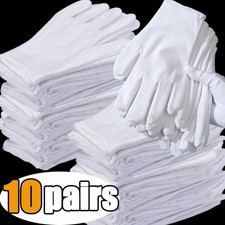 10Pairs White Cotton Inspection Gloves – Soft Jewelry Coin Work Gloves