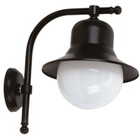 AußEnleuchte Wand E27 IP23 30 Cm Hoch Messing Glas Schwarz Maritim Lampe Hof