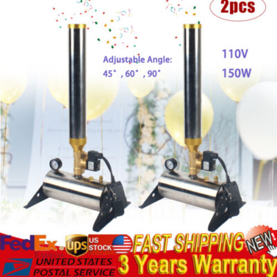 2PCS Confetti Launcher Machine Cannon Wireless Party Wedding Stage Paper Shots