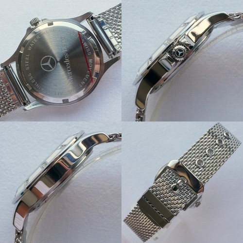 Mercedes Benz Ladies Women's Classic Car Accessory Ceramic Swarovski Swiss Watch - Picture 19 of 19