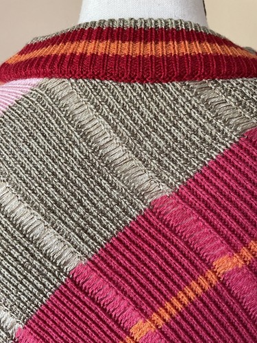 ECHO Knit Colorful Asymmetrical Shawl Wrap Poncho Multicolor One Size 28x28” - Picture 5 of 9