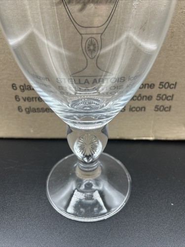 Stella Artois 50cl Goldrand 600 Jahre Braubrille 6er Set Neu im Karton - Bild 6 von 10