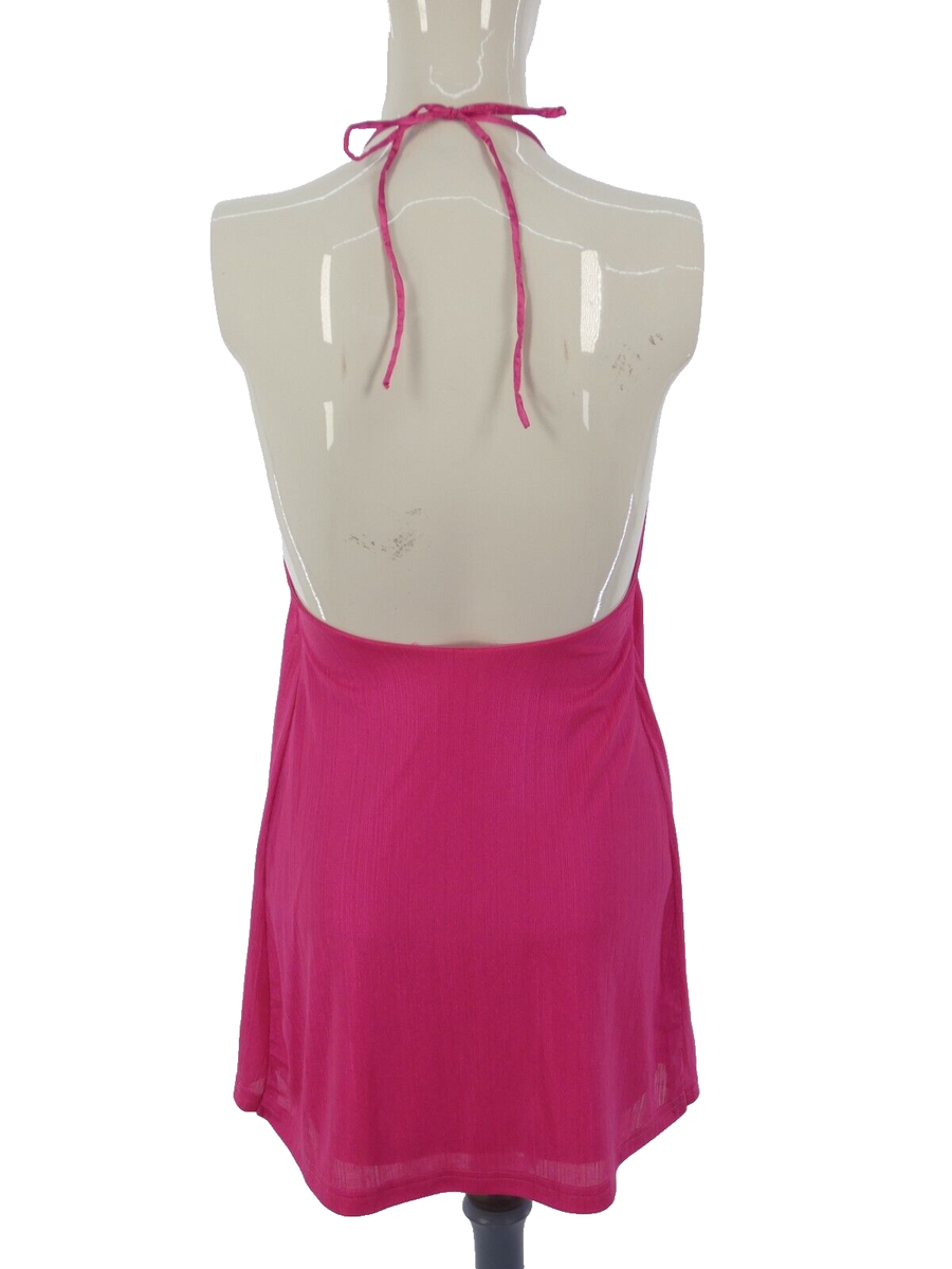 Superdown Mini Dress Margo Hot Pink Halter Neck Shiny Textured Backless  size XS | eBay UK