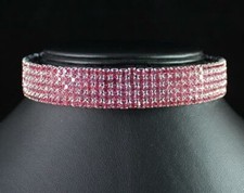 FIVE-ROW 5-ROW PINK AUSTRIAN CRYSTAL RHINESTONE CHOKER NECKLACE PARTY N060P