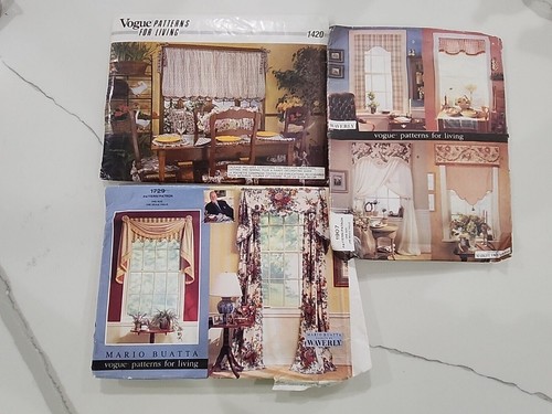 3x Vogue Patterns for Living Window Treatment Shades Table Cloth Napkins - Picture 2 of 20