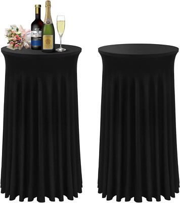 2 Stück BDDC Cocktail Runde Tischdecken Schwarz 32'' x 43'' Tischdecke Rock Hochzeit