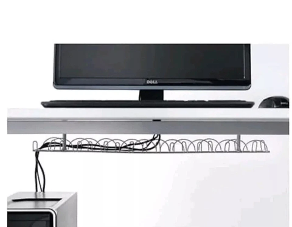 NEW IKEA SIGNUM Under Desk Mount Cable Management Tray Silver Steel Wire 27 1/2" - Image 2 of 4