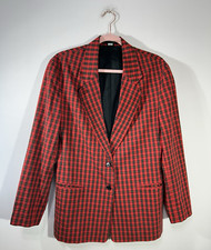 J. Crew Tartan Blazer Red Plaid Single Breasted Lined Size: 6