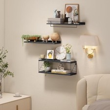 Fixwal 3 1 Tier Wall Mounted Bathroom Shelves Over Toilet, Black Wood Floating
