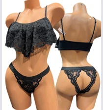 Victorias Secret Set Body Unlined No Wire Bralette Very Sexy Shortie Panty Small