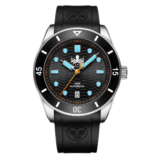 PHOIBOS WAVE MASTER PY010CR 300M Automatic Dive Watch Black - Afbeelding 1 van 18