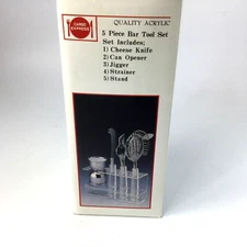 5 Piece Bar Tool Set with Stand Acrylic