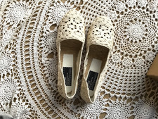 West Loop Cream White Crochet Fabric Women's Size L 9/10