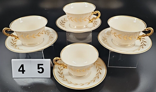 4) Syracuse China Jefferson 5 Pc Place Settings Vintage Gold Laurel Dish MCM Lot - 第 18/24 張圖片