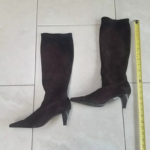 Peter Kaiser Boots Leather Suede knee Length Brown pull on floppy cowboy UK 4.5 - 第 4/21 張圖片