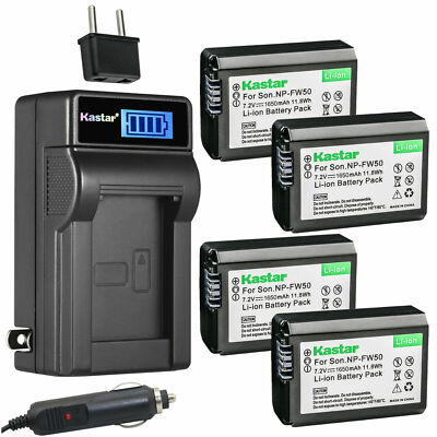 Kastar LCD Normal Charger Kit & 4 Batteries for Sony NP-FW50