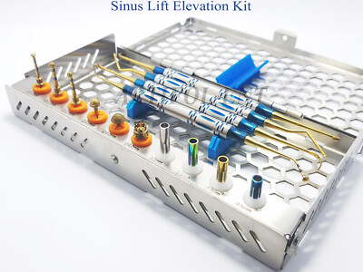 Dental Elevation Kit Sinus Lift Implant Instruments Dask Drills Stoppers 14 Pcs