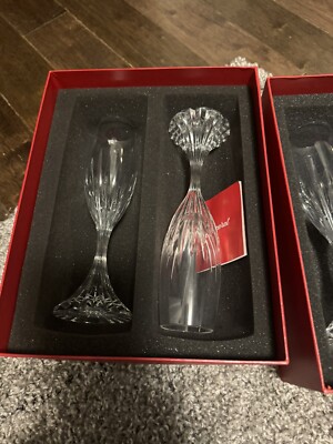  Baccarat Messina Champagne Flutes Pair New $490.00 With Box 