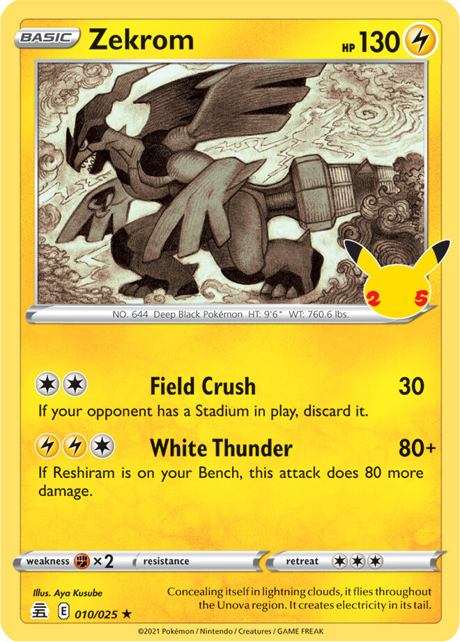 2021 Pokémon ZEKROM 25th Anniversary ZEKROM 010/025 (HOLO) -POKEMON- 2021 25TH ANNIVERSARY CELEBRATIONS