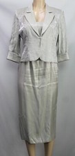 Alex Evenings Women's 2PC Set Dress  Bolero Jacket Green Petite Size 8P
