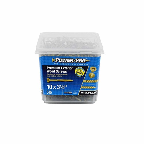 Hillman 48614 Exterior Wood Screws (#10 X 3-1/2") - 5lb Box