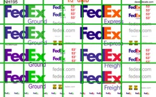 NH195 DAVE'S DECALS FEDEX TRUCK DECALS ON CLEAR GROUND EXPRESS