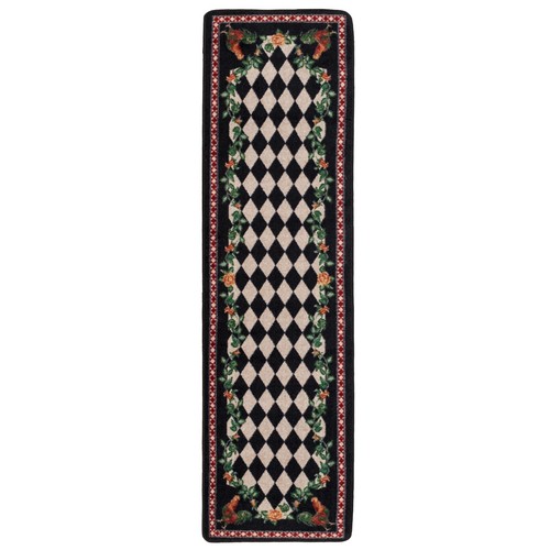 High Country Rooster Black Country Farmhouse Ranch Runner Rug 2'x8' - Picture 2 of 4