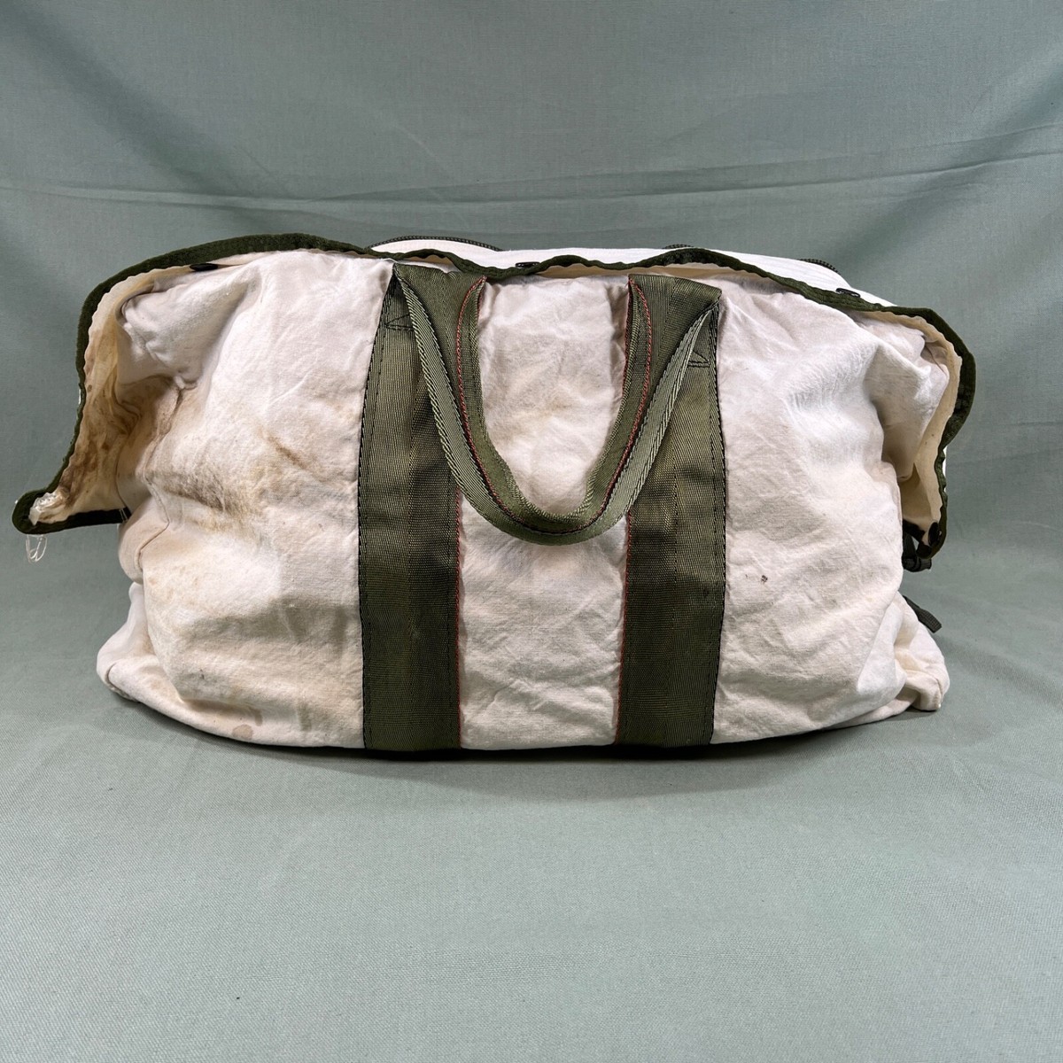Military Aviators Kit Bag White Canvas Duffel US Army Air Force