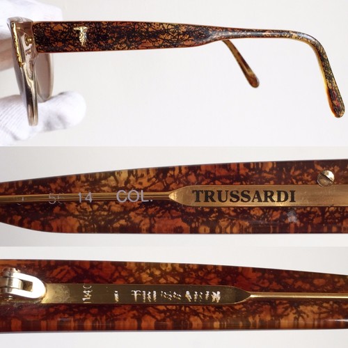occhiali da sole TRUSSARDI 209 56-14 sunglasses round oval square gold tortoise - Foto 4 di 4