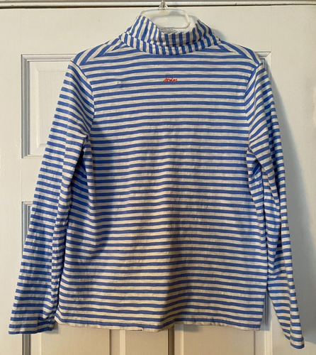 JOULES Harri Top Size US 8 Light Blue & White Striped V-Neck 100% Cotton Women’s - Picture 4 of 6