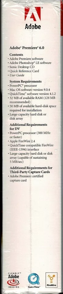 Adobe Premiere 6.0 Upgrade Apple New Sealed Full Retail Box PowerPC Mac 9.0 - Image 4 of 4