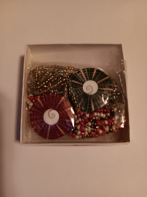 Royal Bali Collection LABA LABA Shell, Shiva's Eye Seed Bead Set of 2 Bracelets