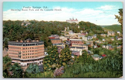 Postcard Basin Park & The Crescent Hotels, Eureka Springs Arkansas Posted 1932