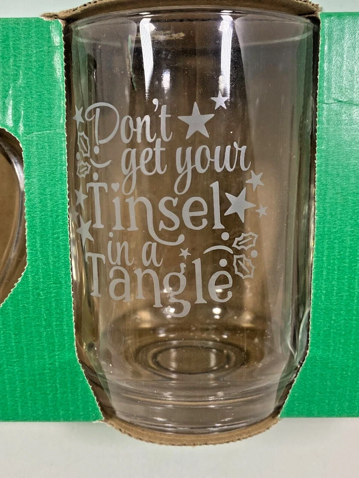 Divertidas tazas de vidrio de Navidad Drink Your Way atrevidas parejas de Navidad nuevas en caja Foto 3 de 4