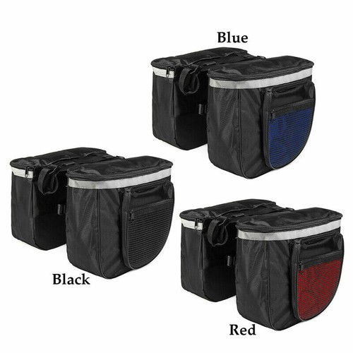 Double Panniers Bag Bike Bicycle Cycling Rear Seat Trunk Rack Pack Saddle Bag SZ - Picture 4 of 14