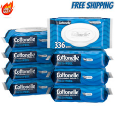 Cottonelle FreshFeel Flushable Wet Wipes for Adults and Kids, 8 Flip-Top Packs,