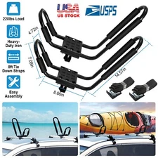 Heavy Duty Top Mount Carrier Universal J-Bar Carrier Canoe Car Roof Rack 220LBS