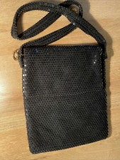 Vintage Black Sequin Mesh Evening Bag Purse Clutch HONG KONG