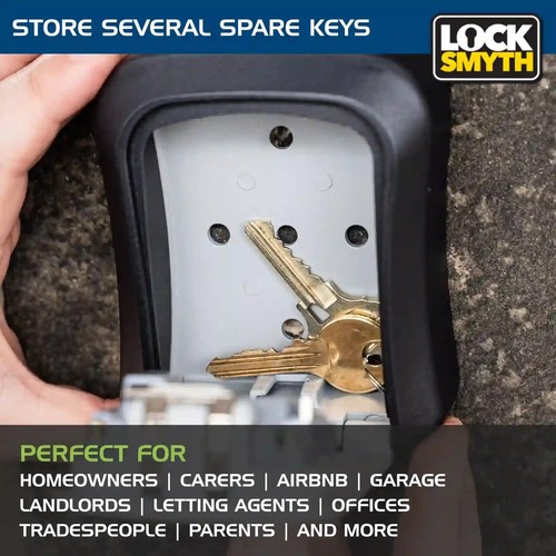 Wall Mounted Key Safe Combination 4 Digit Metal Black Locksmyth TWIN PACK - Bild 5 von 9