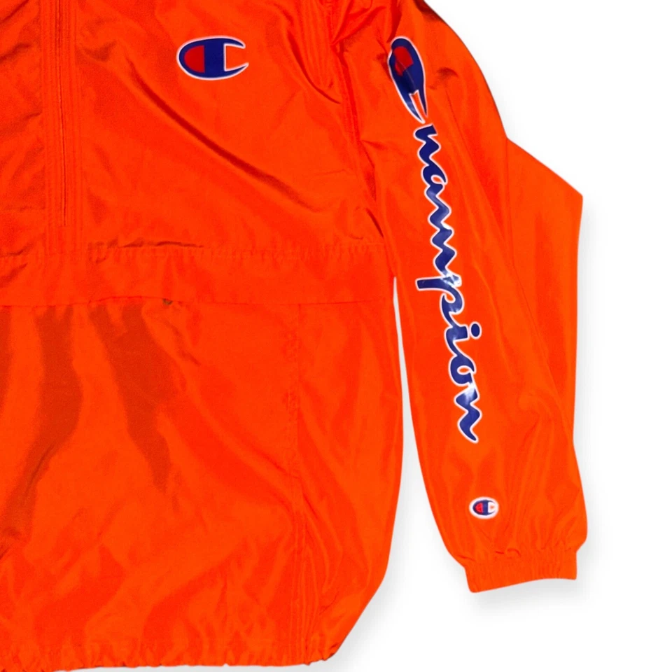 Chaqueta Windbreaker Anorak De Nylon Vintage Rara Brillante Naranja - Imagen 4 de 4