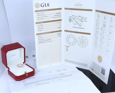 Cartier リング GIA証明書付き $20300 Cartier 1895 18k Rose Gold GIA 1.07ct G VS1 Round Diamond