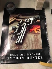 NEW - VINTAGE COLT 357 MAGNUM PYTHON HUNTER PISTOL -  22 X 28 - POSTER - 1987