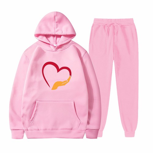 New Women's Solid-Color Printed Long-Sleeved Hoodie and Sweatpants 2-Piece Set - Picture 37 of 47