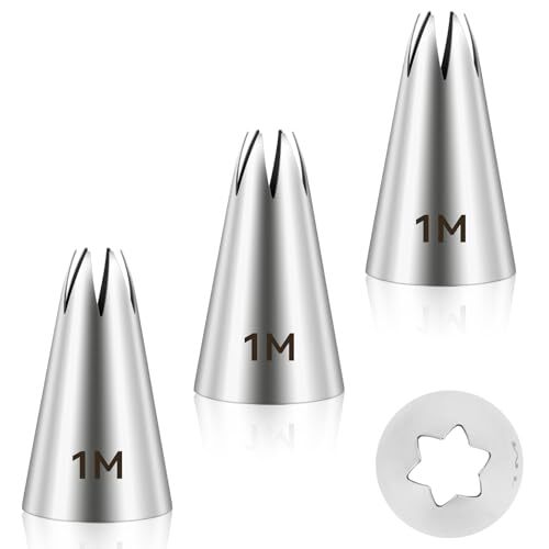 3 PCS 1M Cake Piping Nozzle Tips Stainless Steel Large Piping Tips Cake Decor... - Picture 1 of 7