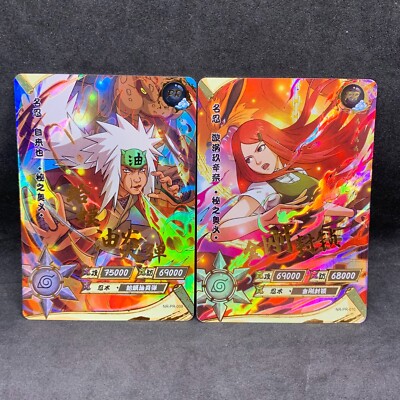 Naruto Kayou CCG - Jiraiya PR-009 & Kushina PR-010 Full Art Promo Card Lot - NM