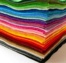 FELT SQUARES Wool Blend 9 inch Crafts Toys Bags in 64 Colours