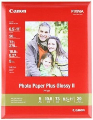 Canon Photo Paper Plus Glossy II  Pixma Photo Paper  8.5'' x 11''