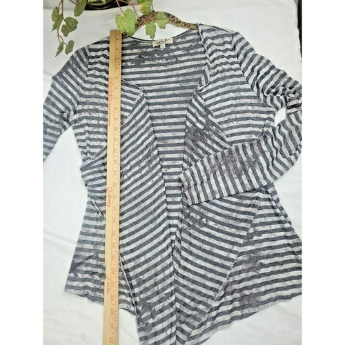 Y2K One World Top Size S Striped Tye Dye Cascade Open Front Shirt Cardigan Small - Picture 6 of 8