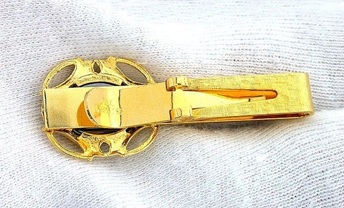1 2/3 INCH 12x10 OVAL HEMATITE CABOCHON CAB GEM TIE CLIP TIE BAR EPTT354/31125 - Picture 2 of 2